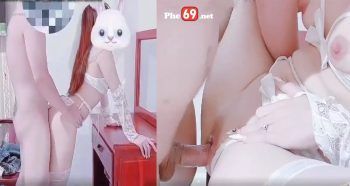 Bé Thỏ mặc váy cưới ren chơi threesome trong đêm đặc biệt